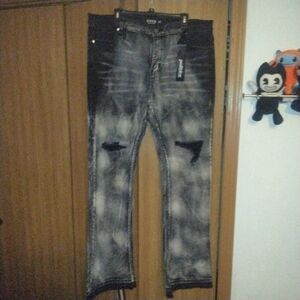 Politics Black Wash Stacked Jeans